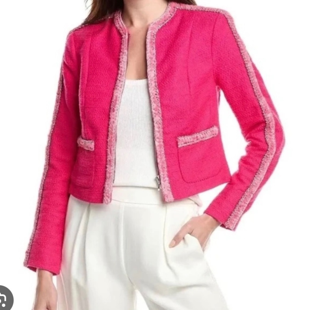 Cabi Women’s XS Pink Tweed Blazer Ballroom Boucle Fuchsia Jacket 6646